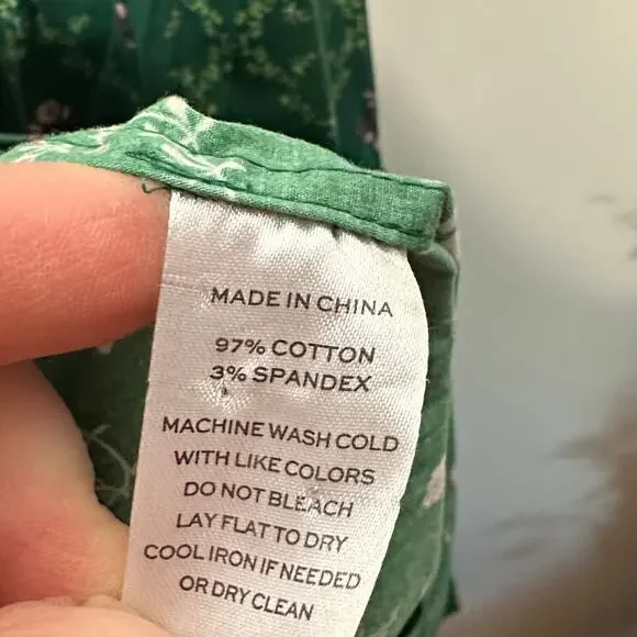 HILL HOUSE The Ellie Nap Dress Emerald Trellis Green Floral Sz XS $178 {3M3} - Picture 8 of 8